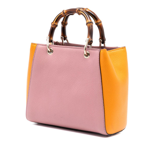 Gucci Mini Bicolor Calfskin Bamboo Shopper Satchel