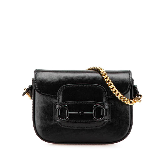 Gucci Mini Leather Horsebit 1955 Web Satchel