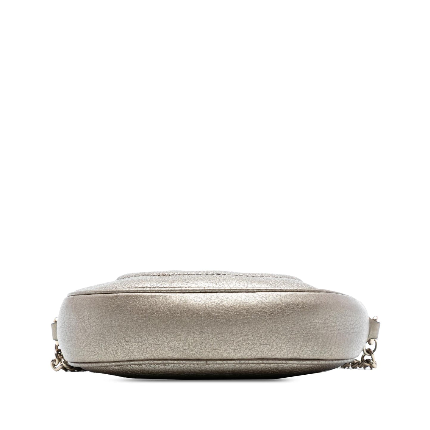 Gucci Mini Metallic Pebbled Calfskin Soho Chain Crossbody