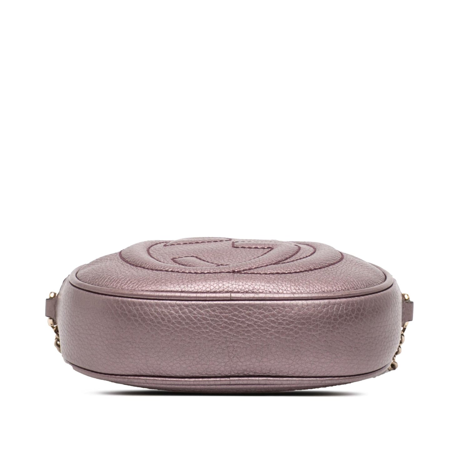 Gucci Mini Metallic Pebbled Calfskin Soho Chain Crossbody