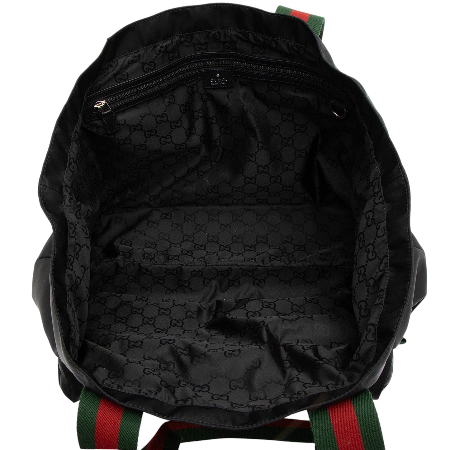 Gucci Nylon Embossed Logo Web Large Tote