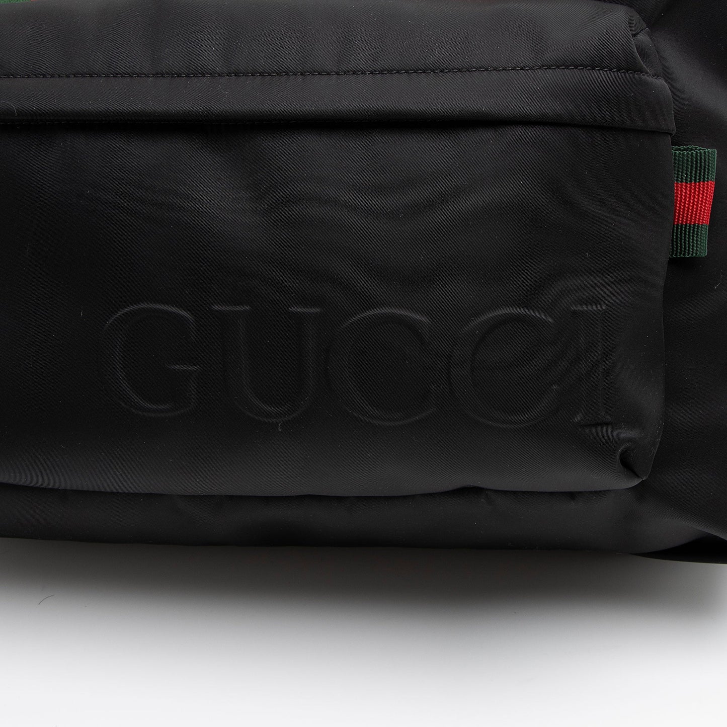 Gucci Nylon Embossed Logo Web Large Tote