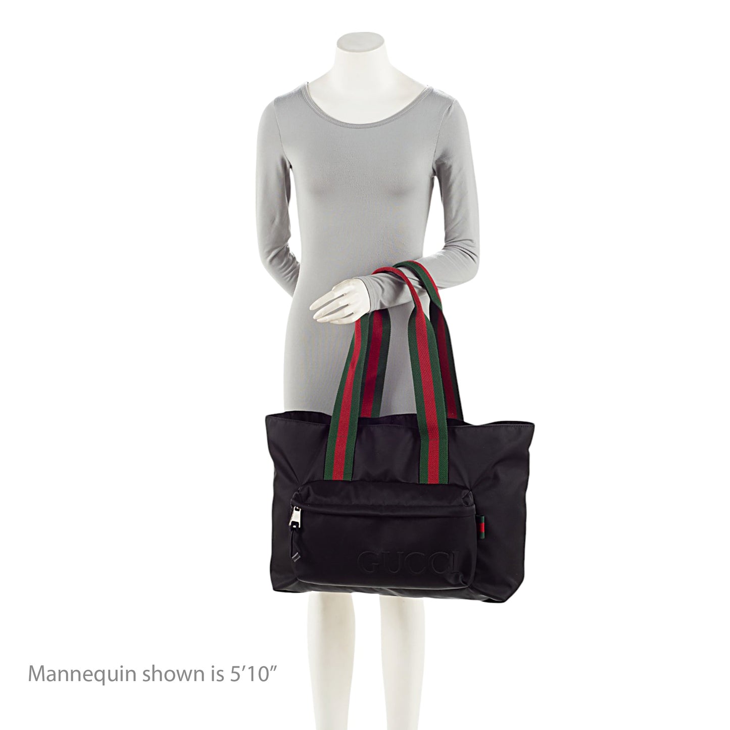 Gucci Nylon Embossed Logo Web Large Tote