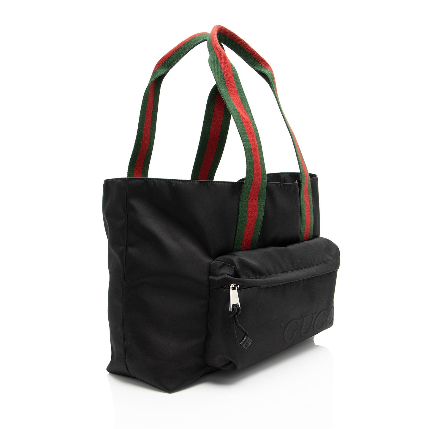Gucci Nylon Embossed Logo Web Large Tote