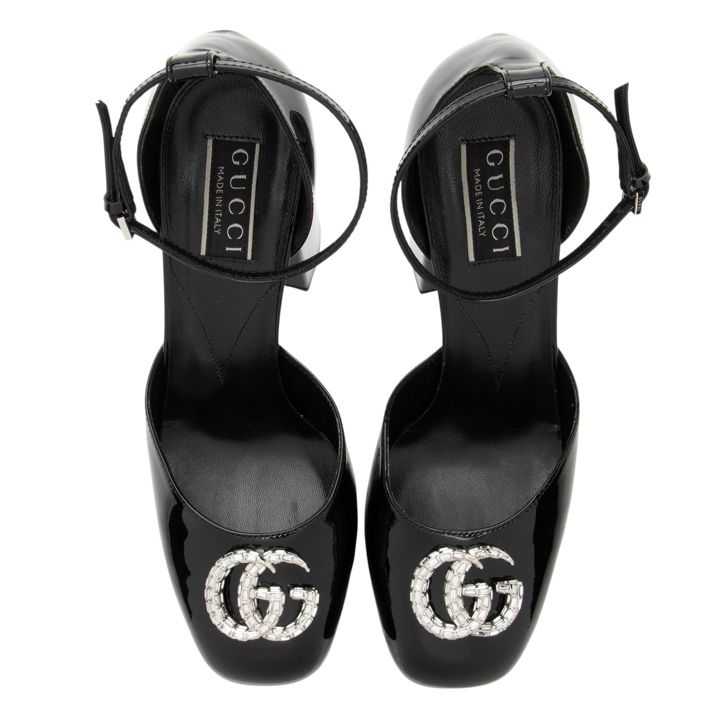Gucci Patent Leather Crystal GG Platform Pumps - Size 9.5 / 39.5