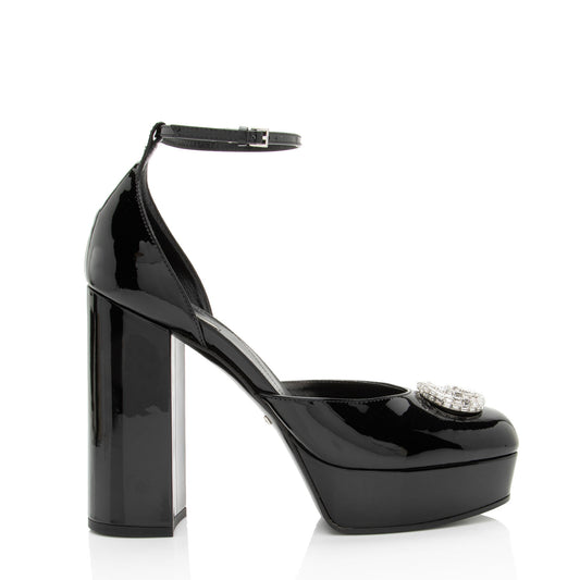 Gucci Patent Leather Crystal GG Platform Pumps - Size 9.5 / 39.5