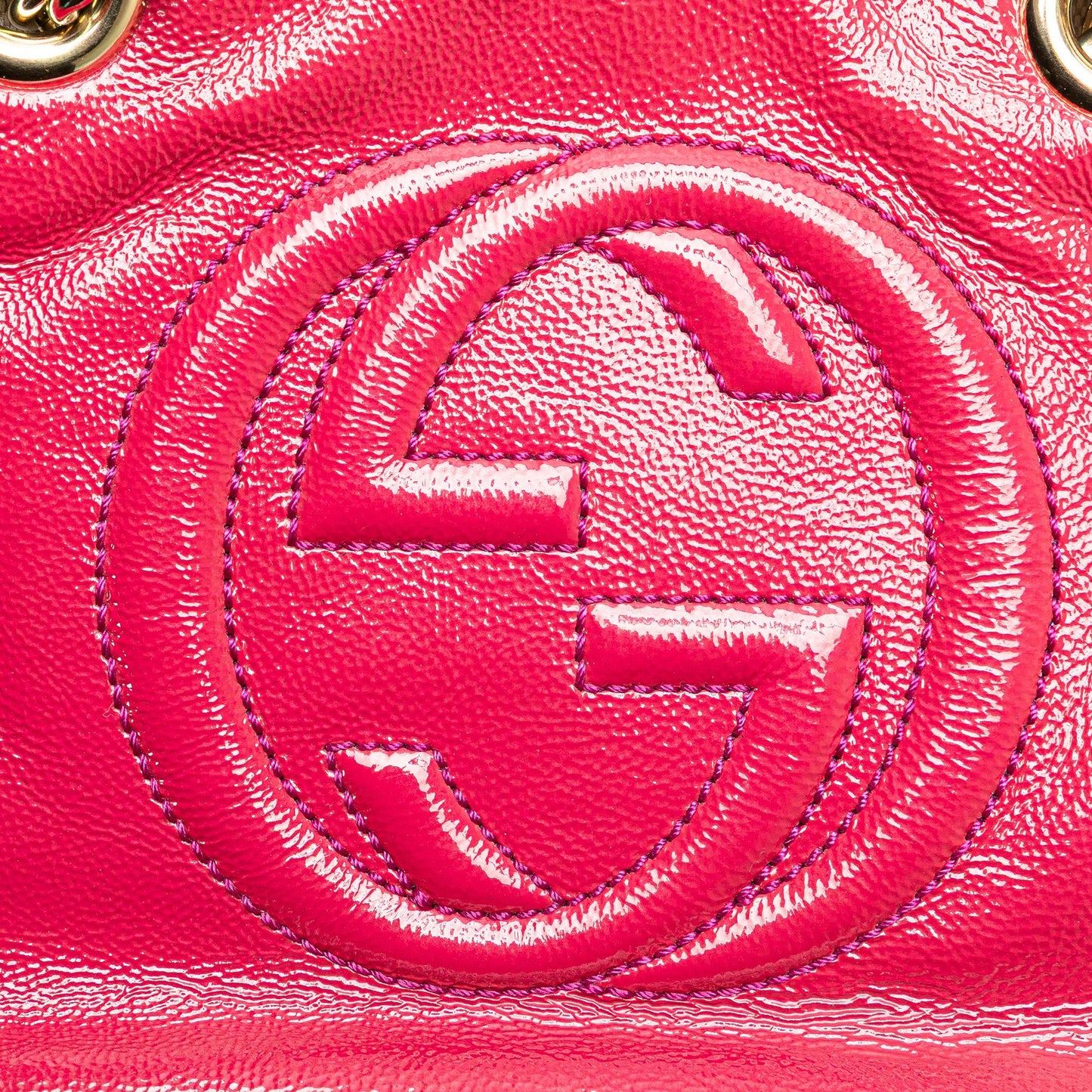 Gucci Patent Soho Chain Zip Shoulder Bag