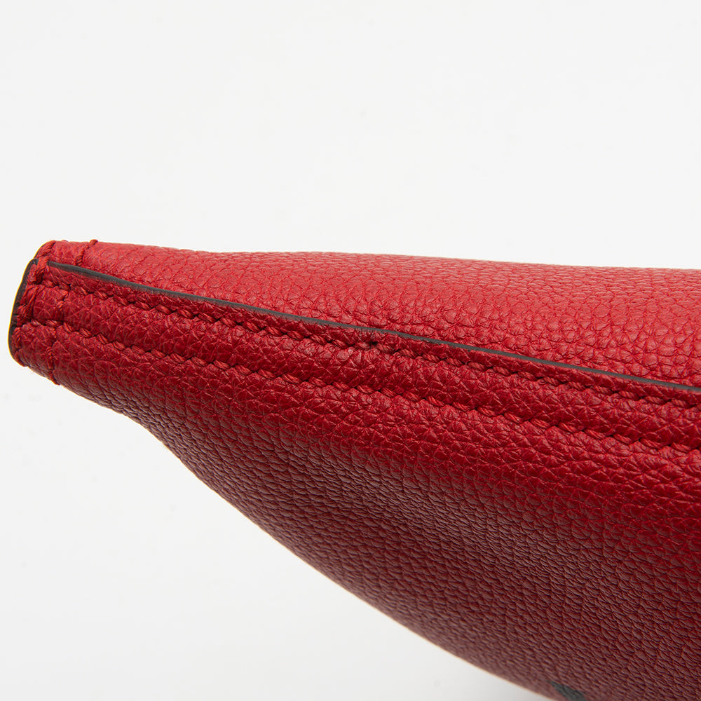 Gucci Pebbled Leather Logo Zip Pouch (SHF-12973)