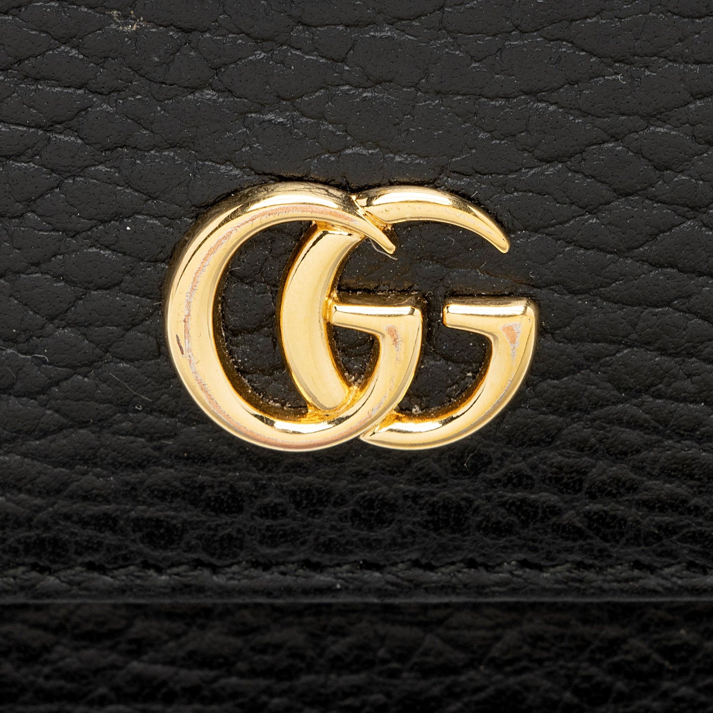 Gucci Pebbled Leather GG Marmont French Wallet
