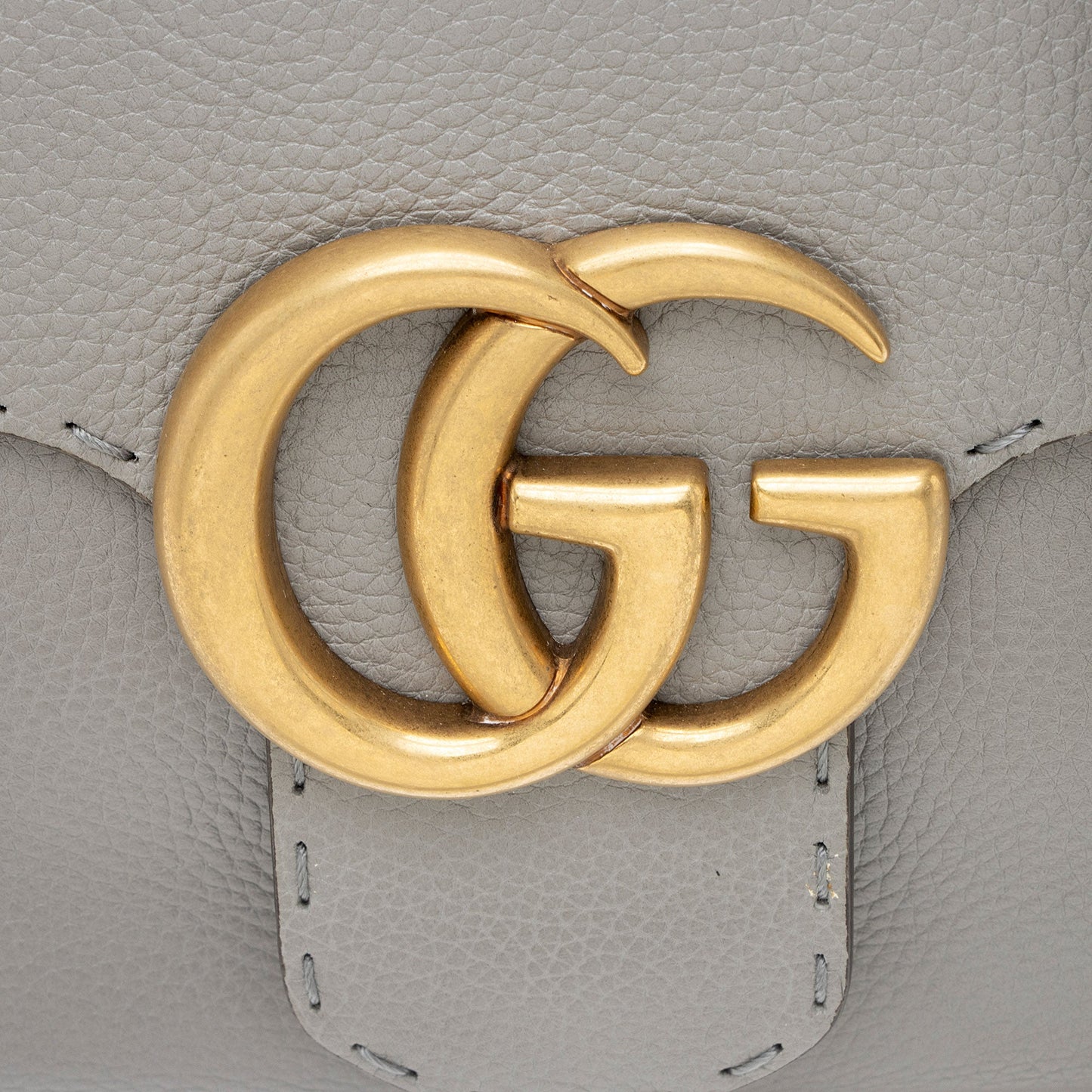 Gucci Pebbled Leather GG Marmont Top Handle