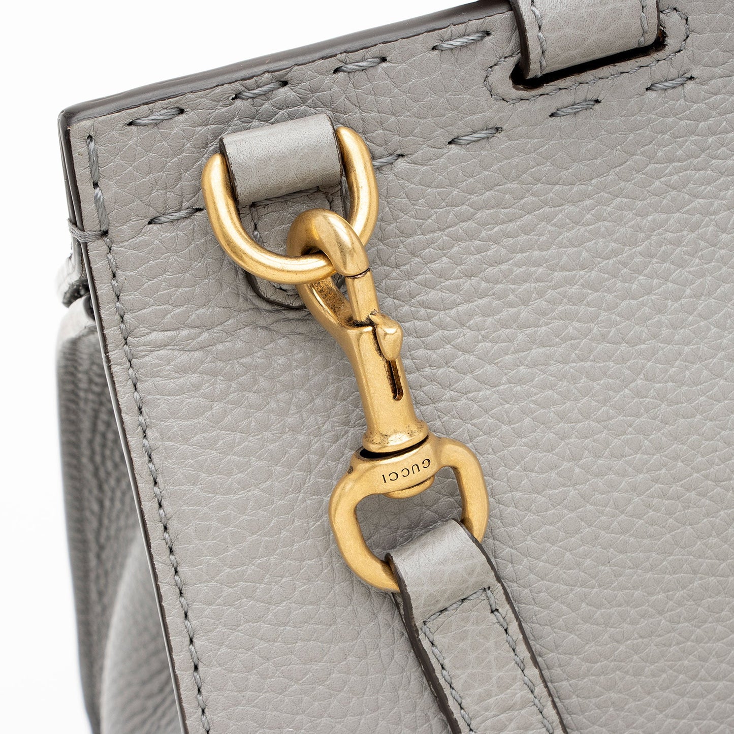 Gucci Pebbled Leather GG Marmont Top Handle