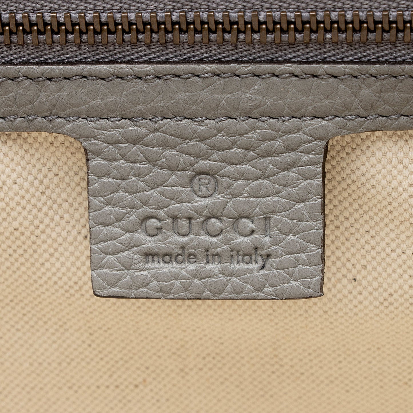 Gucci Pebbled Leather GG Marmont Top Handle