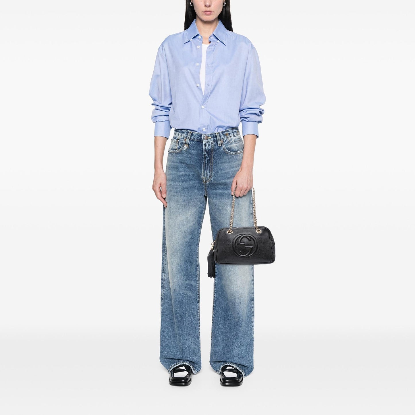 Gucci Pebbled Leather Soho Chain Zip Shoulder Bag