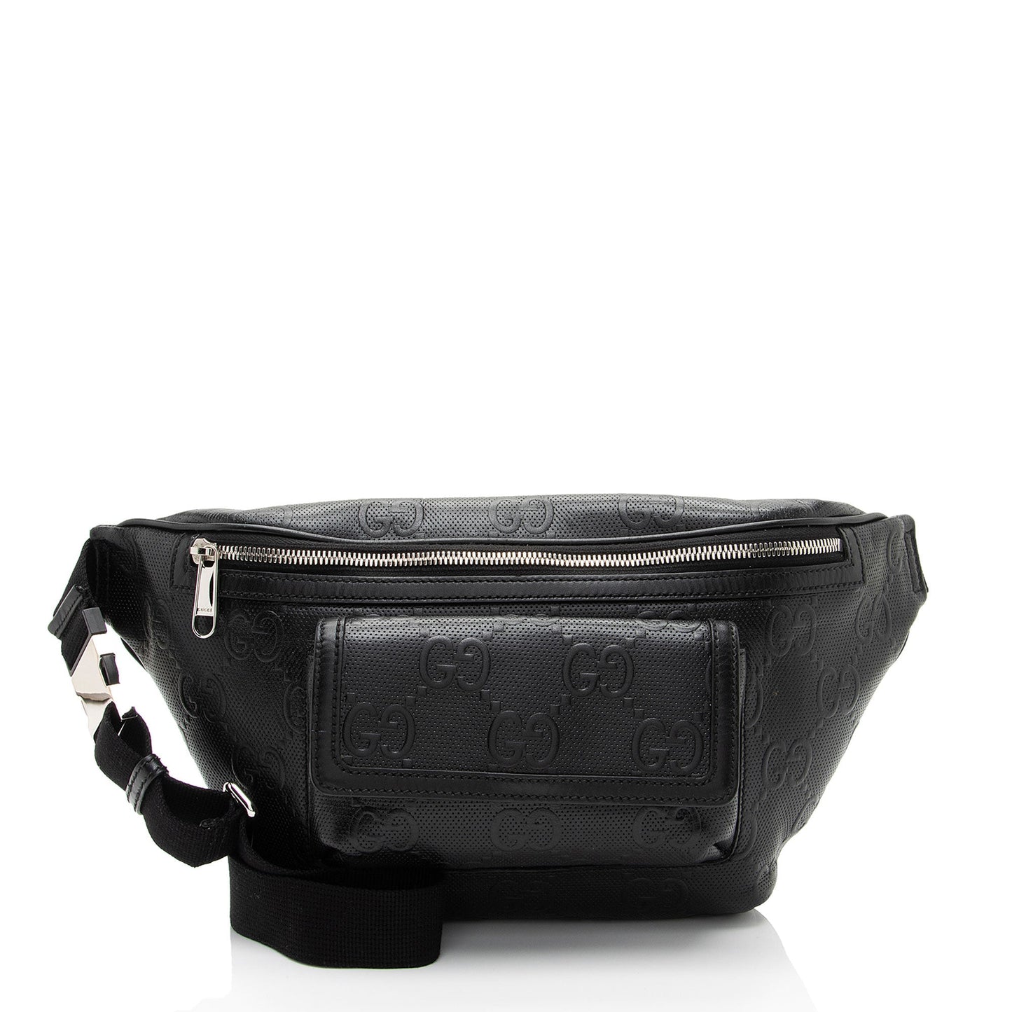 Gucci Perforated Embossed Leather GG Pocket Belt Bag (SHF-TJNqCI)