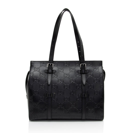 Gucci Perforated GG Embossed Zip Tote (SHF-Rjdpkd)