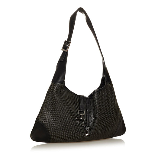 Gucci Perforated Jackie Leather Shoulder Bag (SHG-28887)