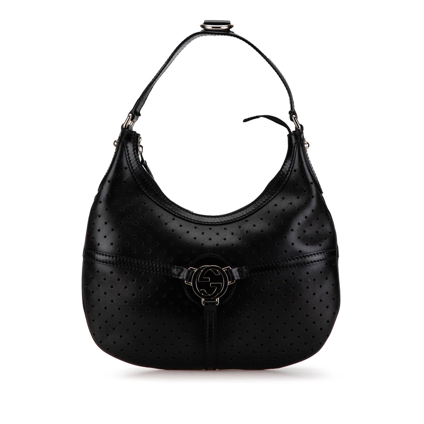 Gucci Perforated Leather Reins Hobo (SHG-MnlrPw)