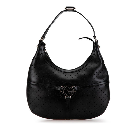 Gucci Perforated Leather Reins Hobo (SHG-MnlrPw)
