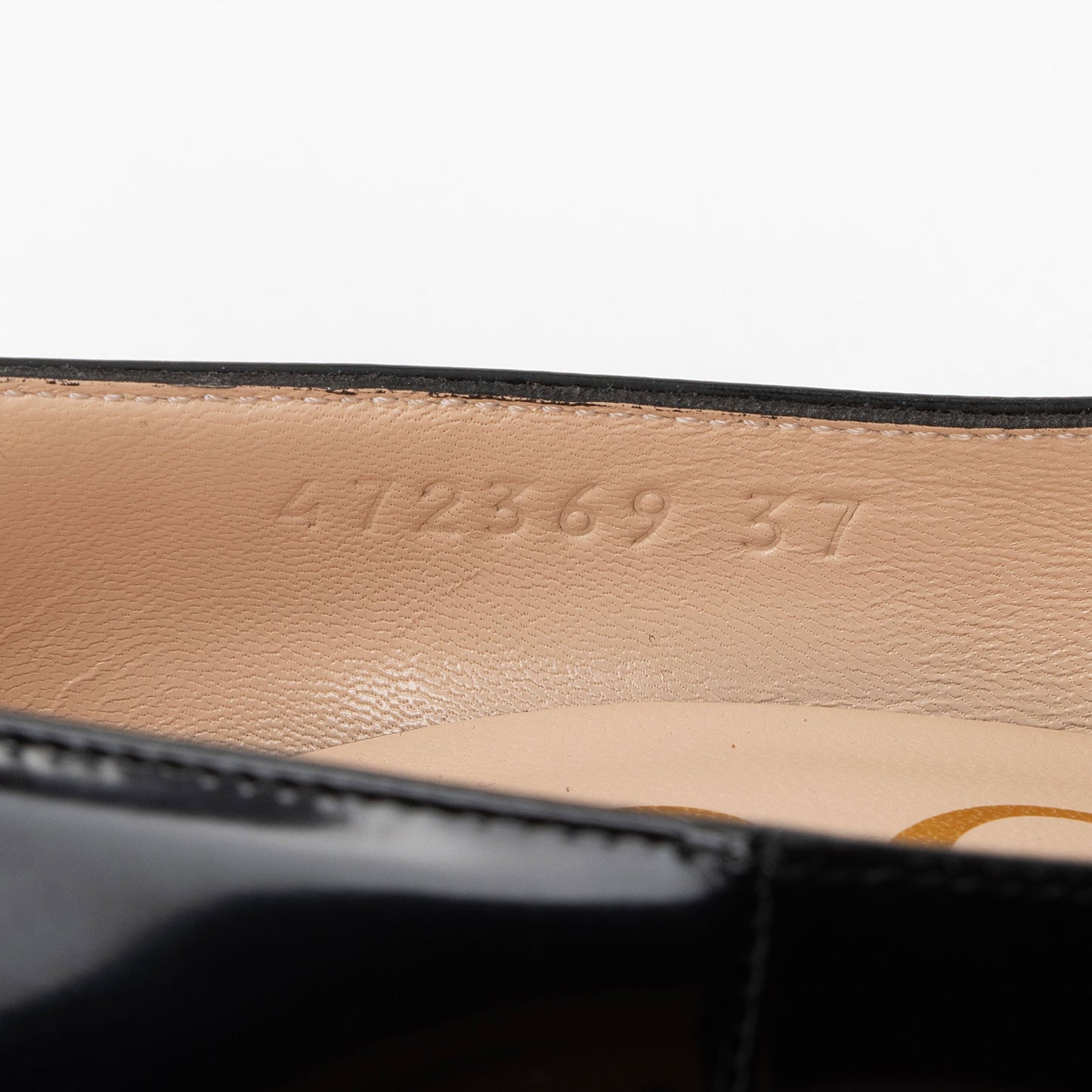 Gucci Polished Leather Removable Faux Pearl Bow Pumps - Size 7 / 37