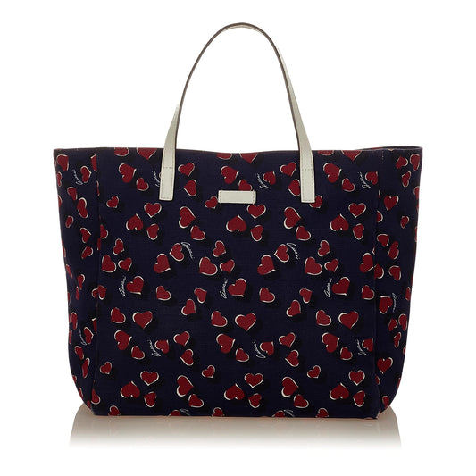Gucci Printed Canvas Tote Bag (SHG-31840)