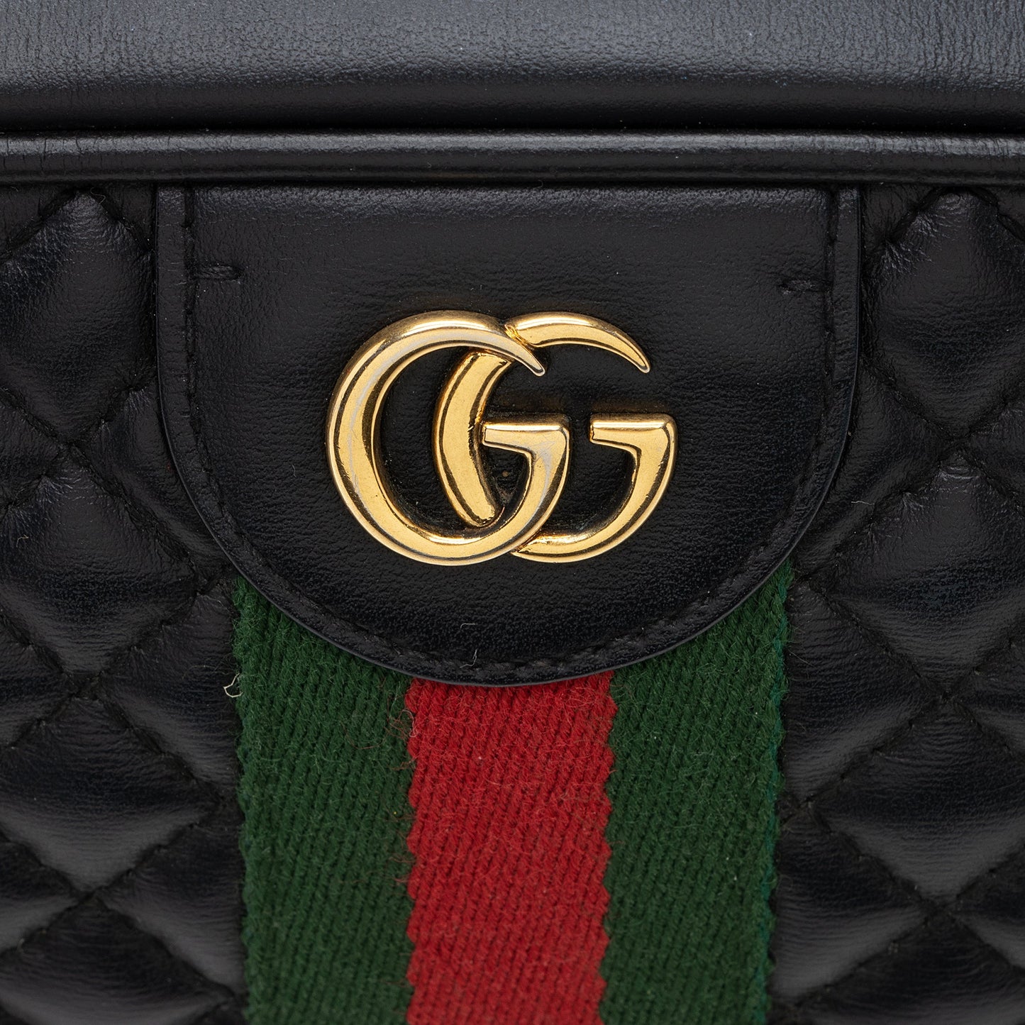 Gucci Quilted Leather Web Trapuntata Small Shoulder Bag - FINAL Sale (SHF-22403)