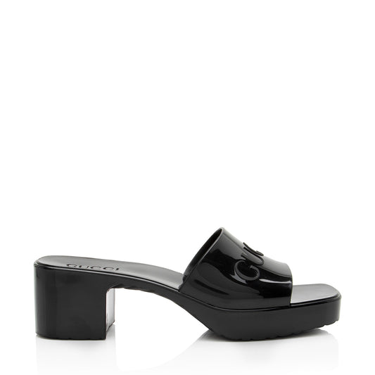 Gucci Rubber Slide Sandals - Size 8 / 38