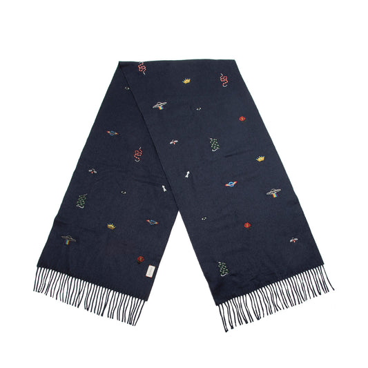 Gucci Silk Cashmere Embroidered Scarf (SHF-22576)