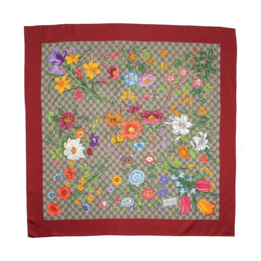Gucci Silk Twill Flora 90cm Scarf (SHF-PvctBh)