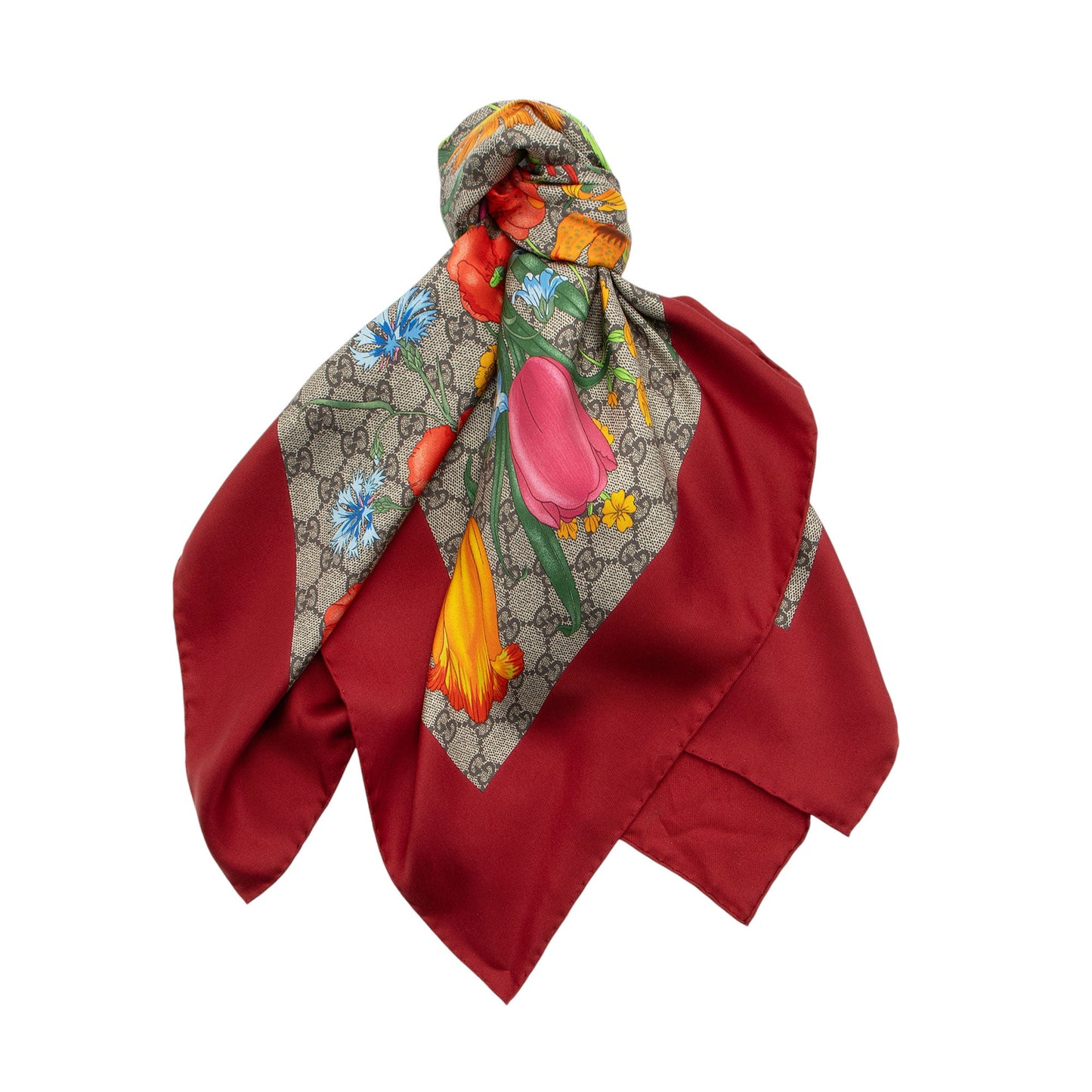 Gucci Silk Twill Flora 90cm Scarf (SHF-PvctBh)