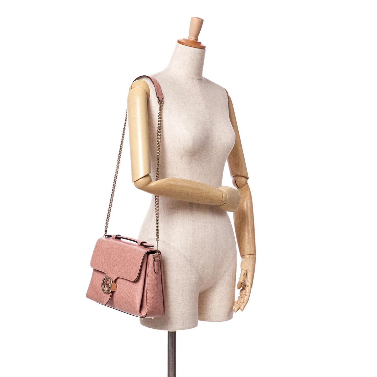 Gucci Small Dollar Leather Interlocking G Satchel