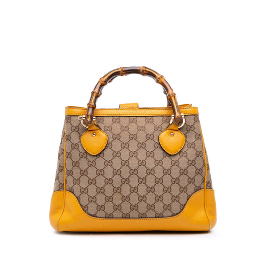 Gucci Small GG Canvas Diana Bamboo Top Handle Tote