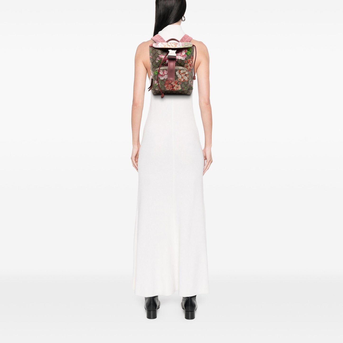 Gucci Small GG Supreme Blooms Single Buckle Backpack