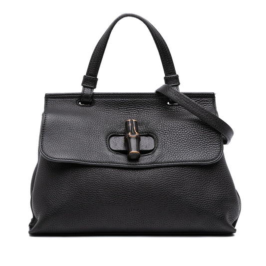 Gucci Small Leather Bamboo Daily Satchel