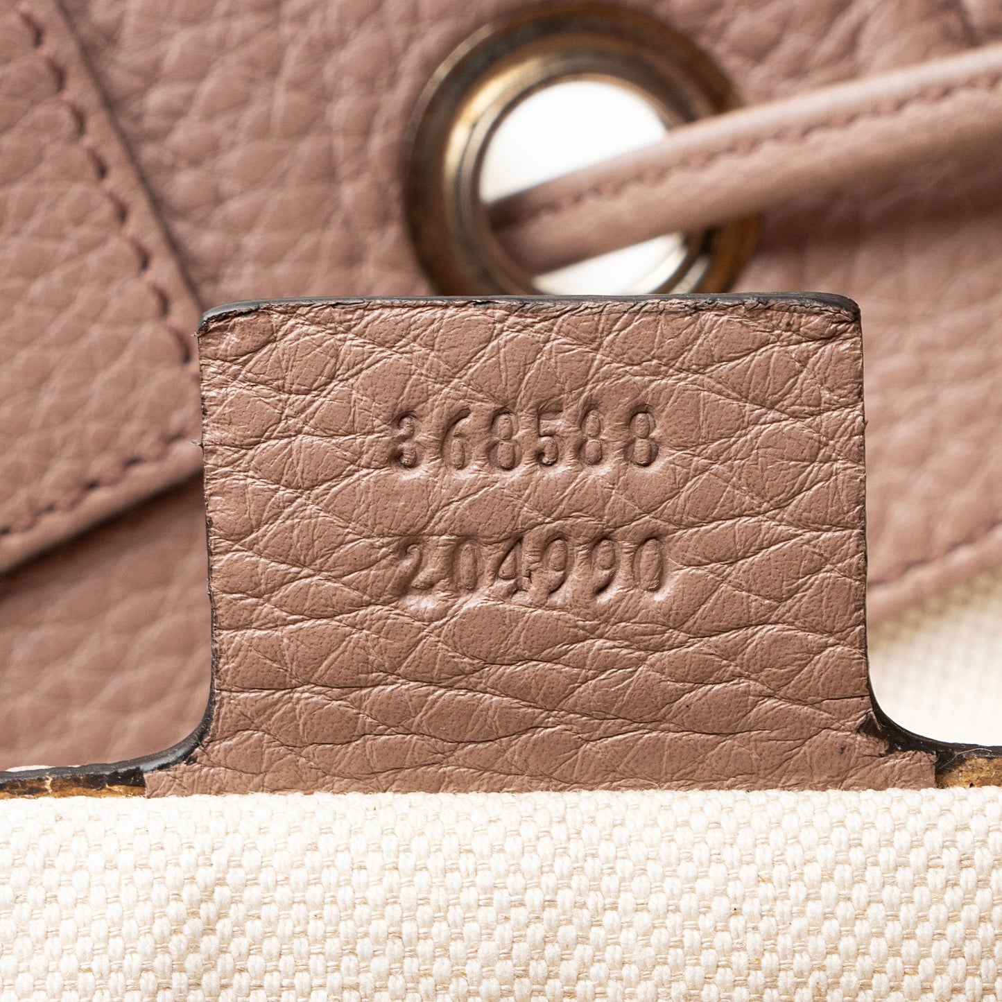 Gucci Small Pebbled Calfskin Soho Drawstring Backpack