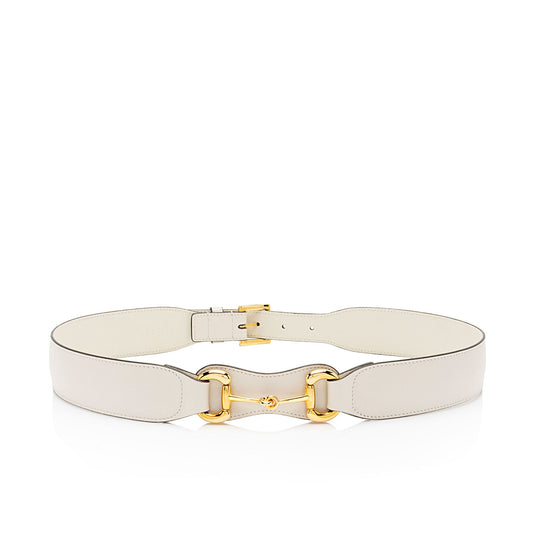 Gucci Smooth Leather Horsebit Belt - Size 34 / 85