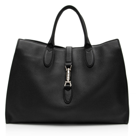 Gucci Soft Pebbled Leather Jackie Medium Tote - FINAL SALE (SHF-8Qshpx)