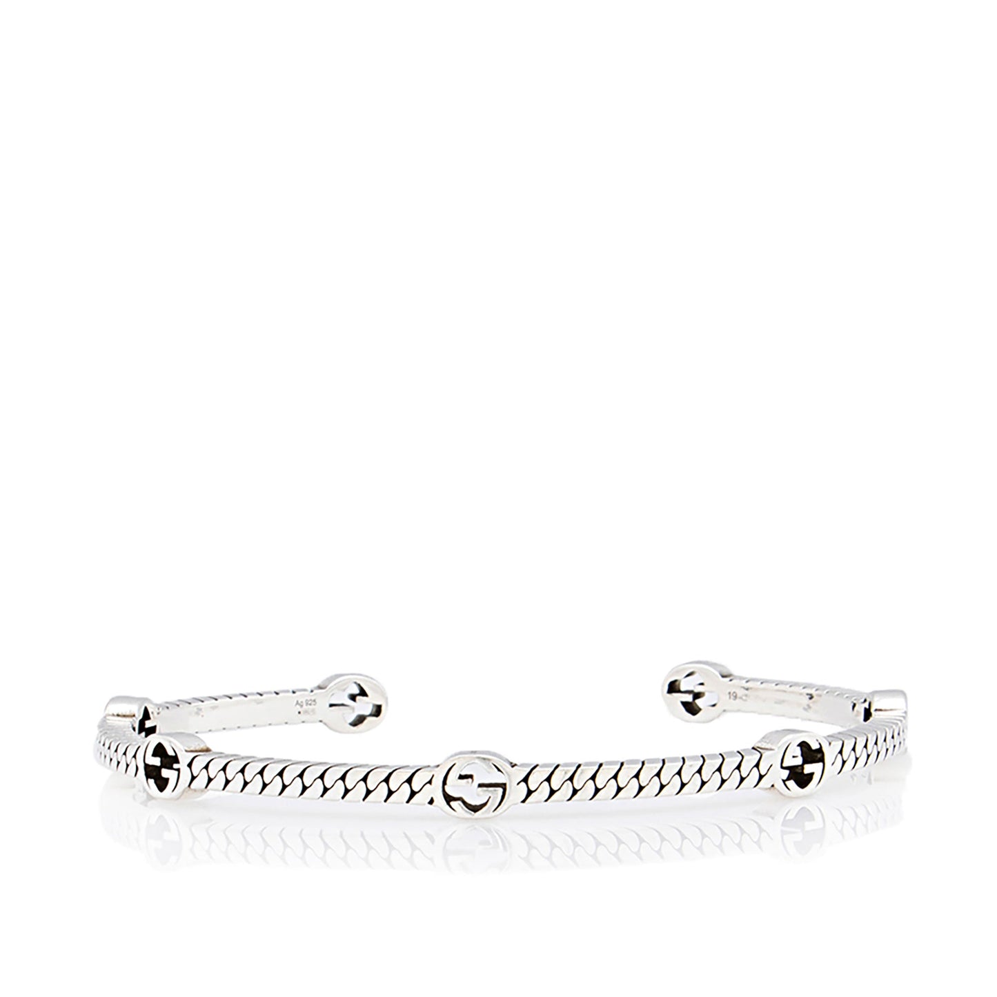 Gucci Sterling Silver Chain Interlocking G Station Cuff