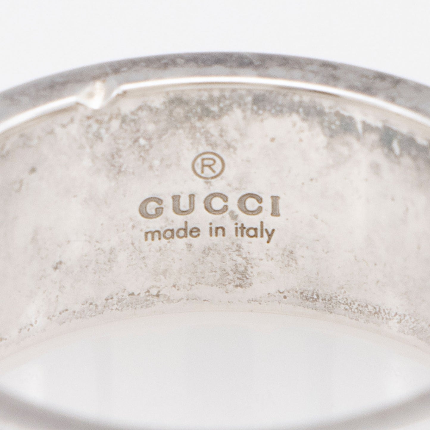 Gucci Sterling Silver Cutout G Thin Ring - Size 7 1/2