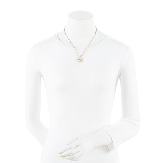 Gucci Sterling Silver Interlocking G Ball Chain Necklace