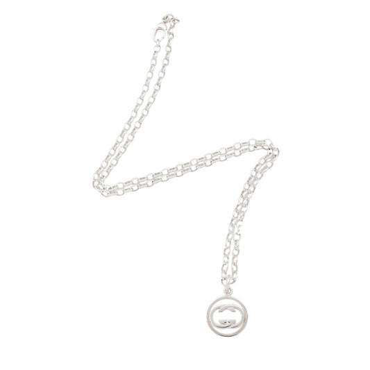 Gucci Sterling Silver Interlocking GG Necklace (SHF-nriOUx)