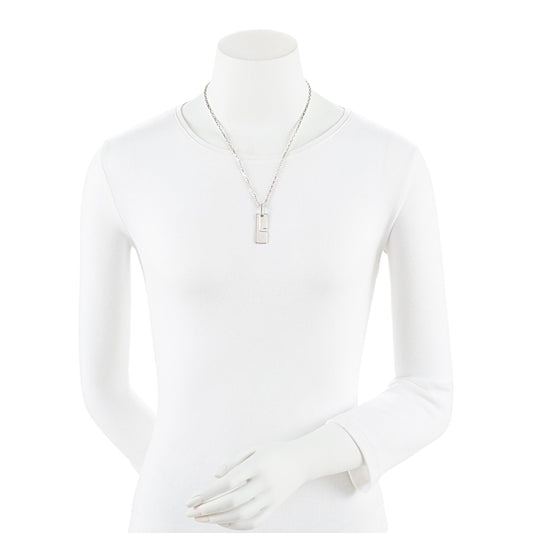 Gucci Sterling Silver Logo Plate Chain Link Necklace