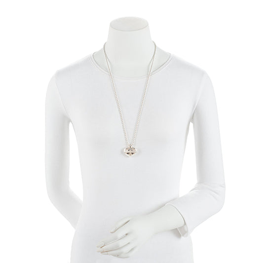 Gucci Sterling Silver Love Britt Heart Necklace (SHF-j4mZmc)