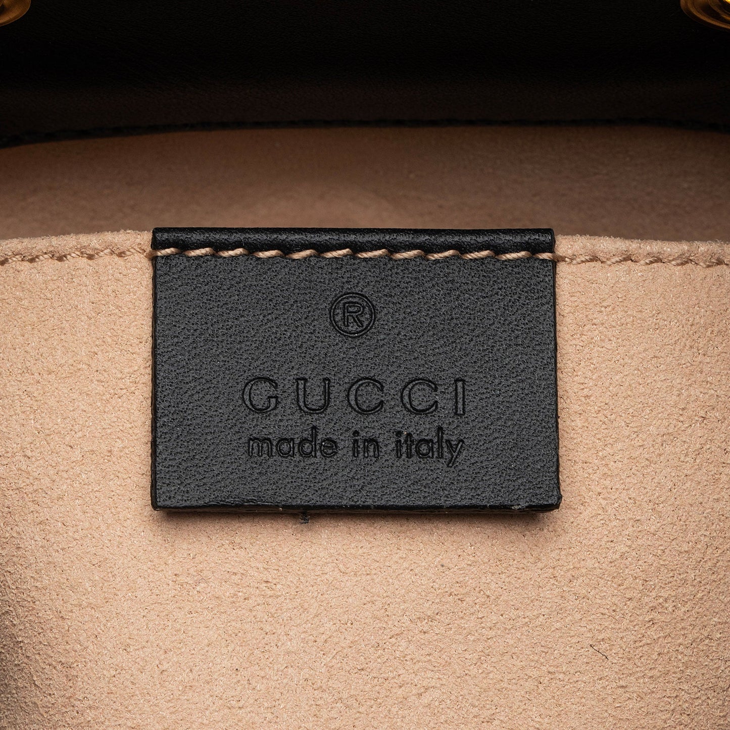 Gucci Suede Patent Leather Ophidia Small Bucket Bag