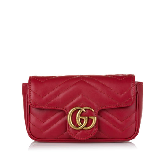 Gucci Super Mini GG Marmont Leather Crossbody Bag (SHG-34950)