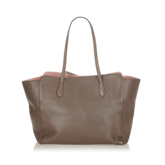 Luxury Gucci Swing Leather Tote Bag (SHG-ZneLnc)