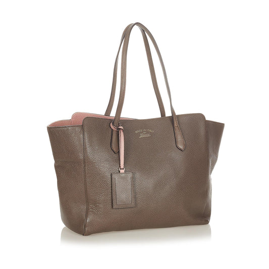 Luxury Gucci Swing Leather Tote Bag (SHG-ZneLnc)