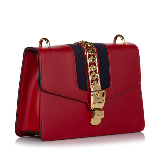 Gucci Sylvie Leather Crossbody Bag (SHG-30448)