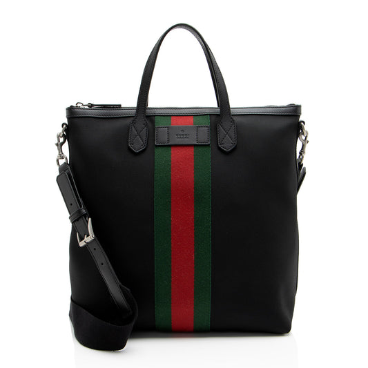 Gucci Techno Canvas Web Vertical Messenger (SHF-QCAJfR)