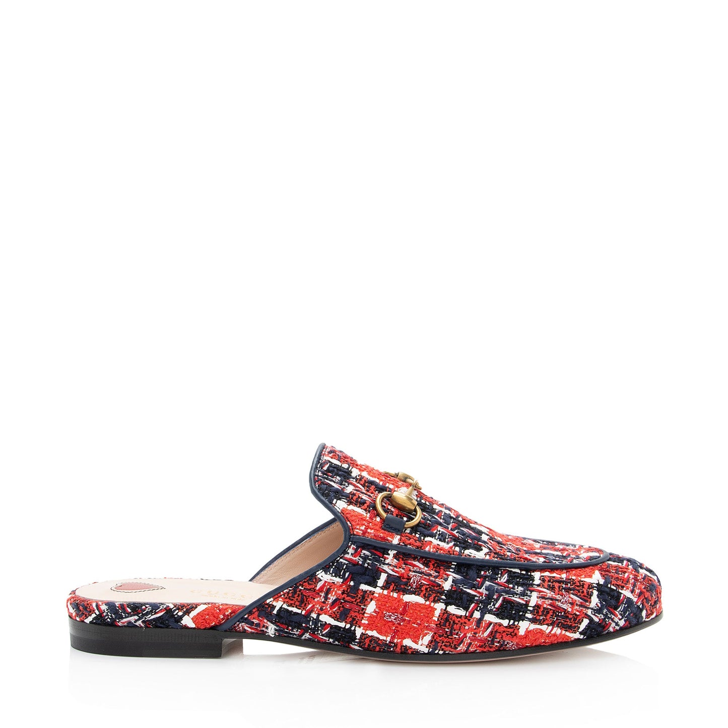 Gucci Tweed Check Horsebit Princeton Mules - Size 7.5 / 37.5 (SHF-N9Ms7t)