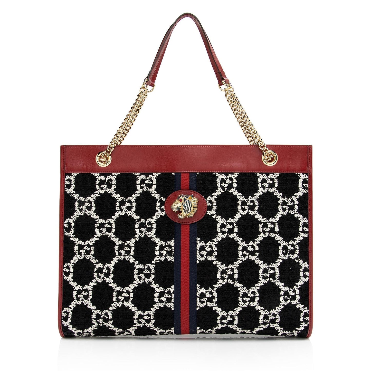 Luxury Gucci Tweed Rajah Large Tote (SHF-LR1VlY)